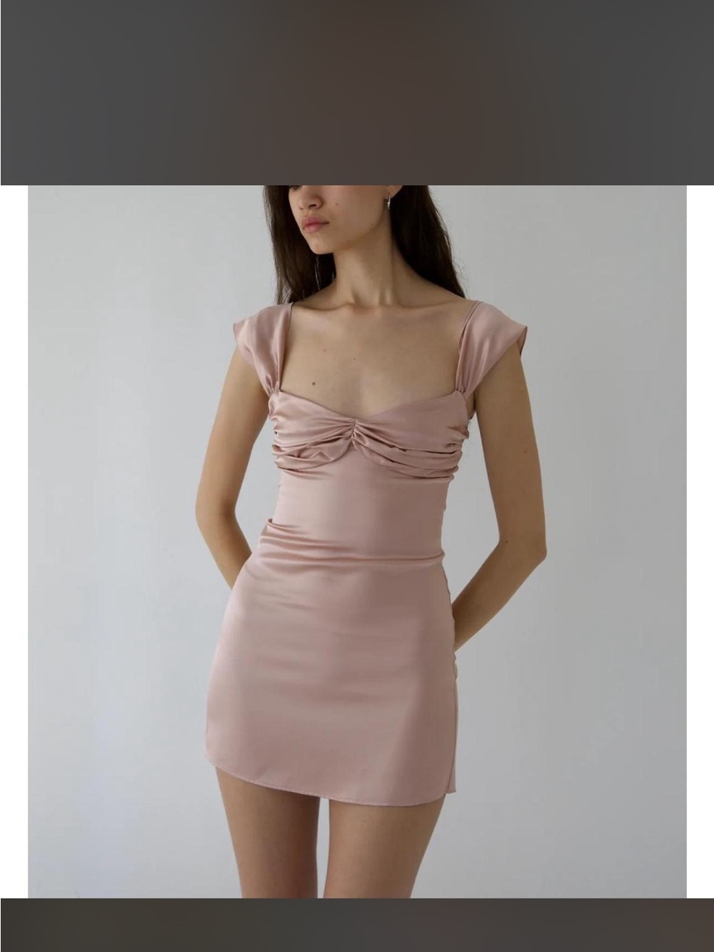 Blush Pink Ruched Mini Dress